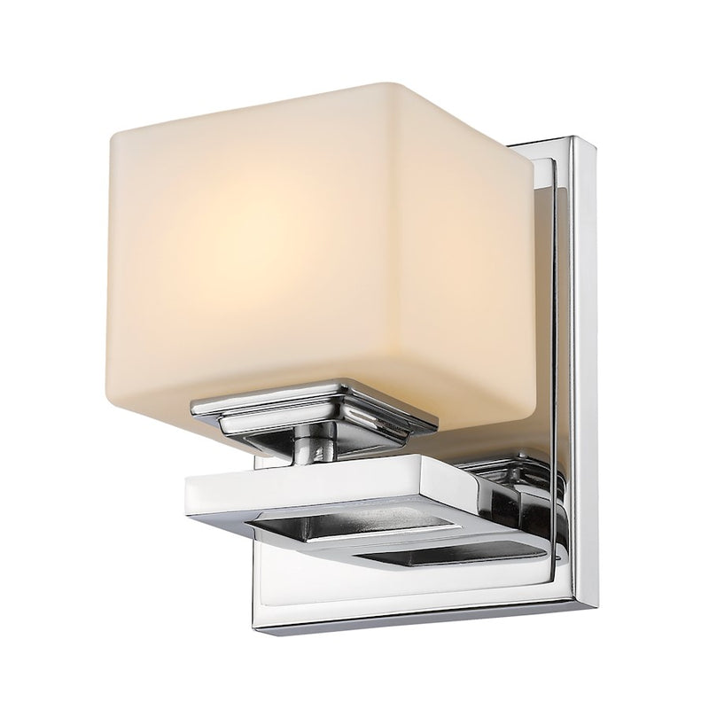 Z-Lite Cuvier 1 Light Wall Sconce, 4.4x4.5x5.5", Chrome, Matte Opal - 1914-1S-CH