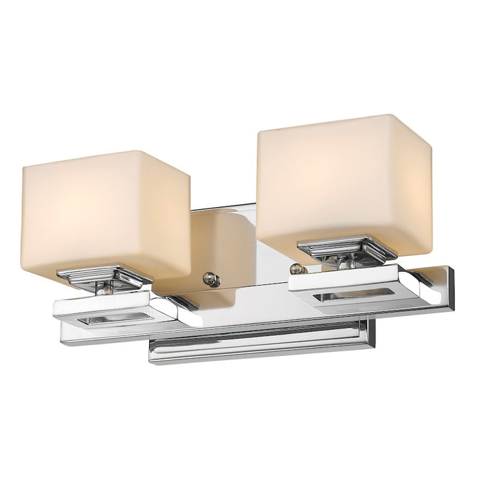 Z-Lite Cuvier 2 Light Vanity Light, 4.3x12x5.1", Chrome, Matte Opal - 1914-2V-CH