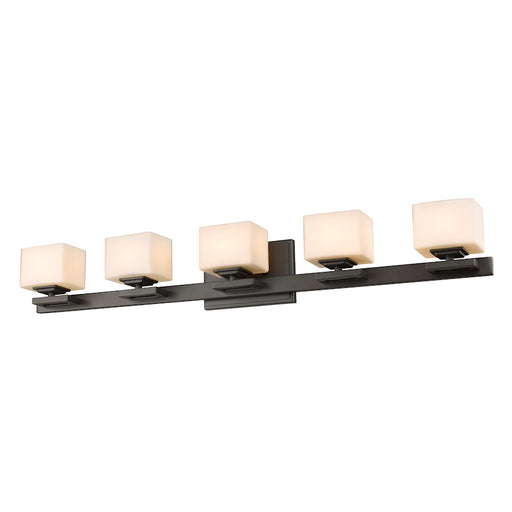 Z-Lite Cuvier 5 Light Vanity Light, 4.3x34.6x5.1", Bronze, Matte Opal - 1914-5V-BRZ