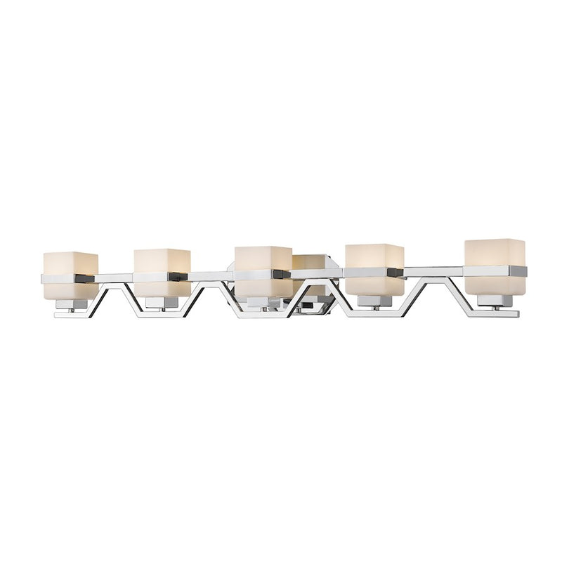 Z-Lite Ascend 5 Light Vanity Light, Chrome, Matte Opal - 1915-5V-CH-LED