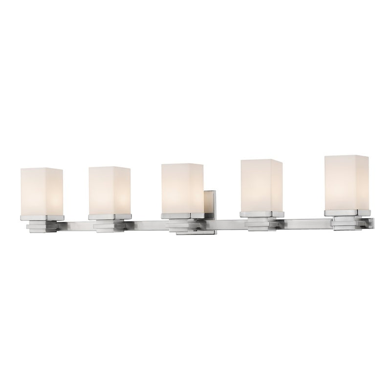 Z-Lite Avige 5 Light Vanity Light, Brushed Nickel, Matte Opal - 1916-5V-BN-LED