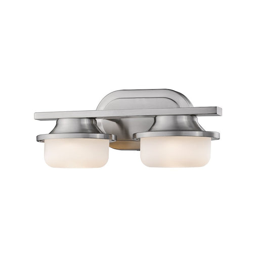 Z-Lite Optum 2 Light Vanity Light, Brushed Nickel, Matte Opal - 1917-2V-BN-LED