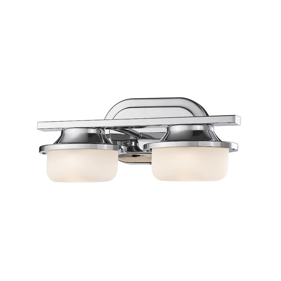 Z-Lite Optum 2 Light Vanity Light, Chrome, Matte Opal - 1917-2V-CH-LED
