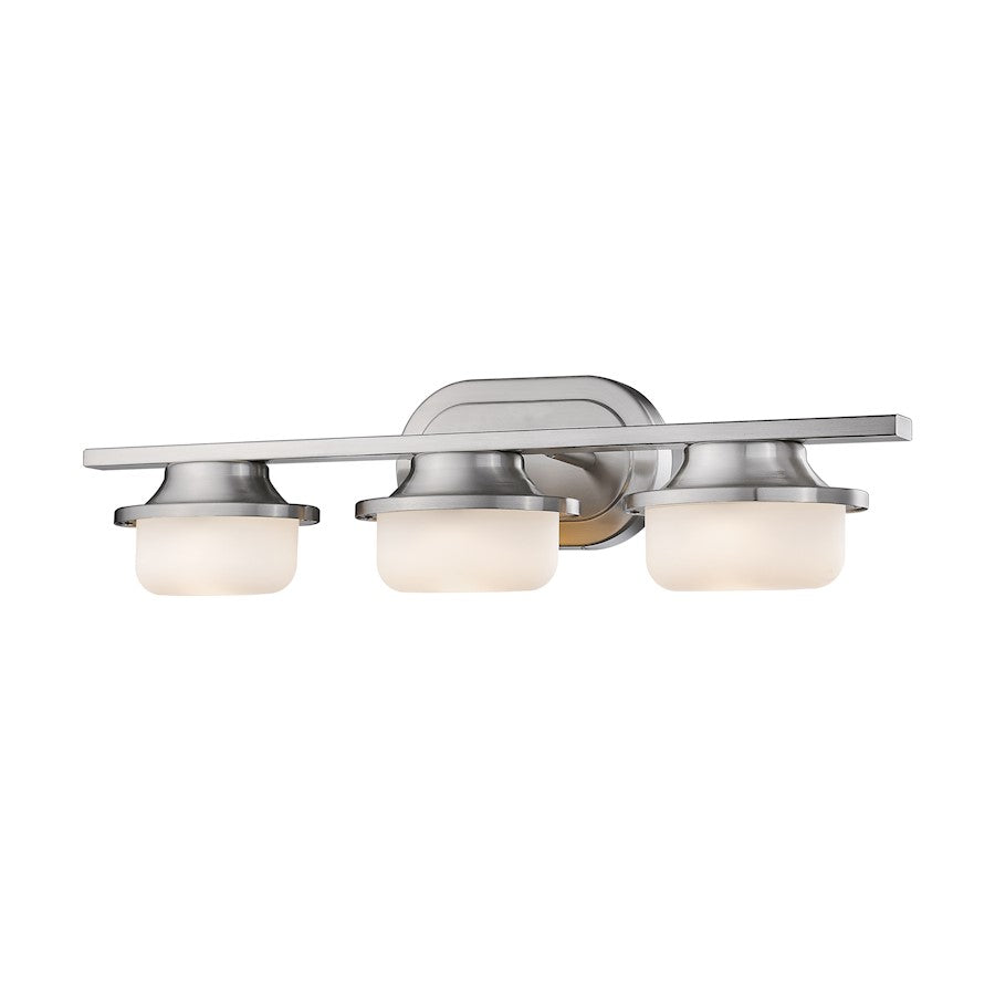 Z-Lite Optum 3 Light Vanity Light, Brushed Nickel, Matte Opal - 1917-3V-BN-LED