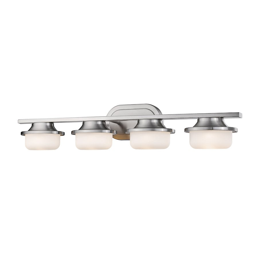 Z-Lite Optum 4 Light Vanity Light, Brushed Nickel, Matte Opal - 1917-4V-BN-LED