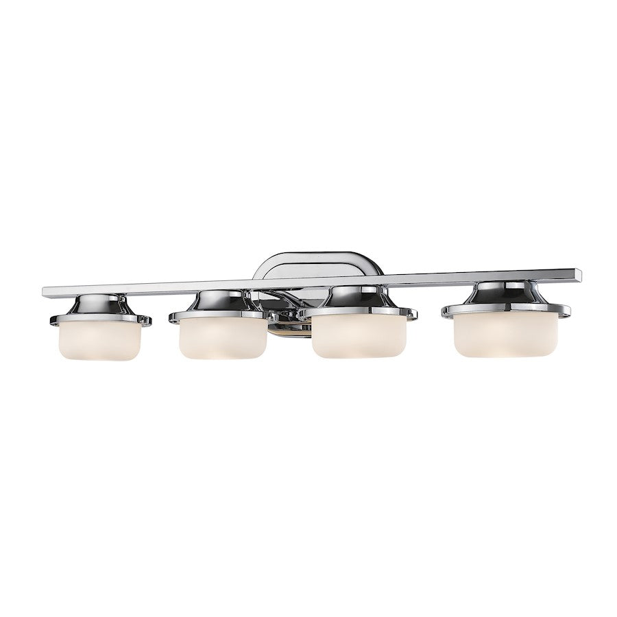 Z-Lite Optum 4 Light Vanity Light, Chrome, Matte Opal - 1917-4V-CH-LED