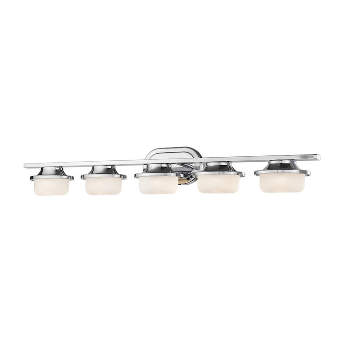Z-Lite Optum 5 Light Vanity Light, Chrome, Matte Opal - 1917-5V-CH-LED
