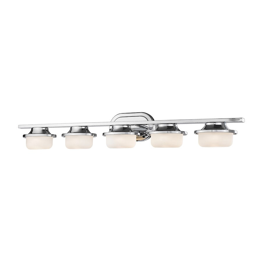 Z-Lite Optum 5 Light Vanity Light, Chrome, Matte Opal - 1917-5V-CH-LED