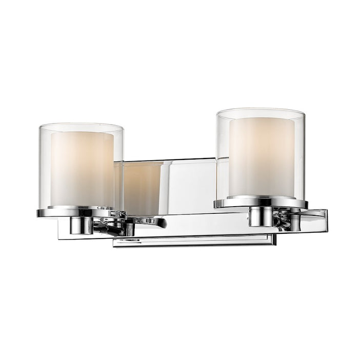 Z-Lite Schema 2 Light Vanity, Chrome, Clear Out/Matte Opal In - 1918-2V-CH-LED