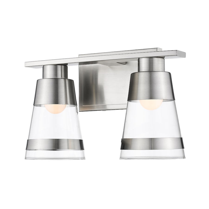 Z-Lite Ethos 2 Light Vanity, Brushed Nickel/Clear - 1921-2V-BN-LED