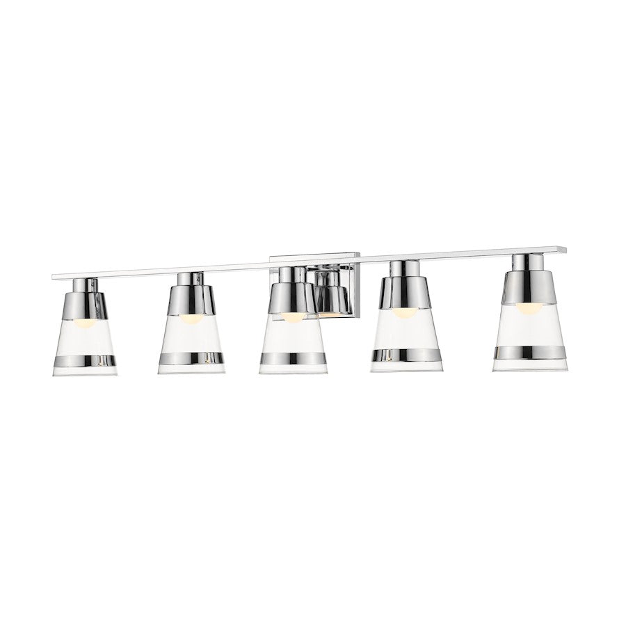 Z-Lite Ethos 5 Light Vanity, Chrome/Clear - 1921-5V-CH-LED