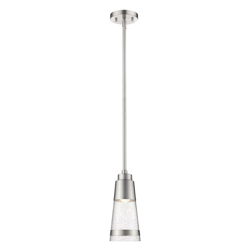 Z-Lite Ethos 1 Light Mini Pendant, Brushed Nickel/Seedy - 1922MP-BN-LED