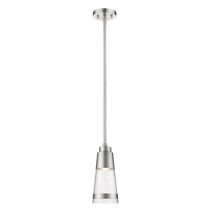 Z-Lite Ethos 1 Light Mini Pendant, Brushed Nickel/Seedy - 1922MP-BN-LED