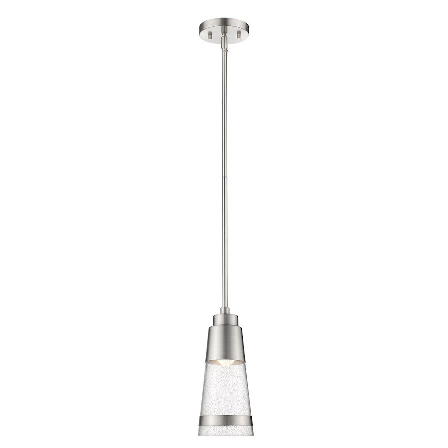 Z-Lite Ethos 1 Light Mini Pendant, Brushed Nickel/Seedy - 1922MP-BN-LED