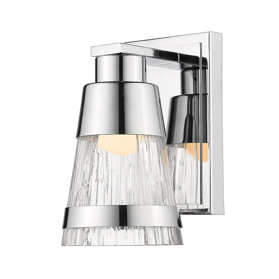 Z-Lite Ethos 1 Light Wall Sconce, Chrome/Chiseled - 1923-1S-CH-LED
