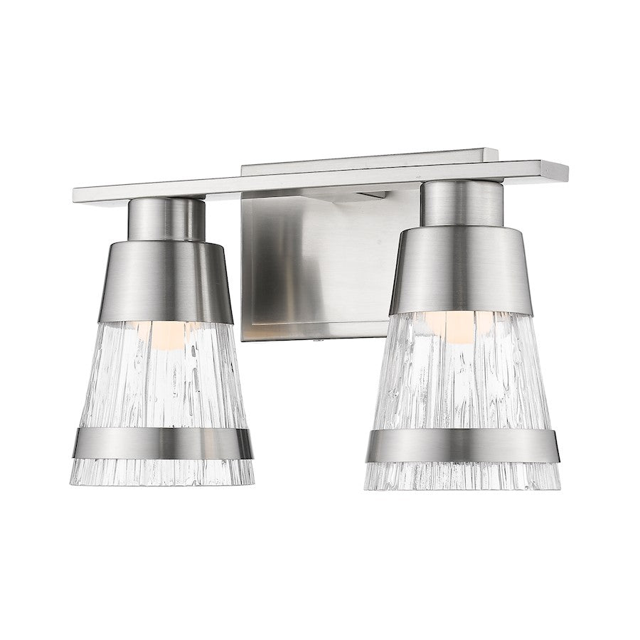 Z-Lite Ethos 2 Light Vanity, Brushed Nickel/Chiseled - 1923-2V-BN-LED