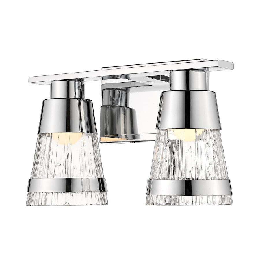 Z-Lite Ethos 2 Light Vanity, Chrome/Chiseled - 1923-2V-CH-LED