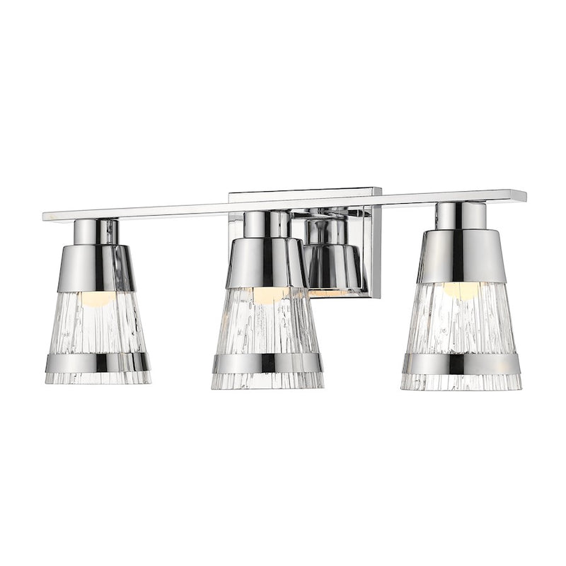 Z-Lite Ethos 3 Light Vanity, Chrome/Chiseled - 1923-3V-CH-LED