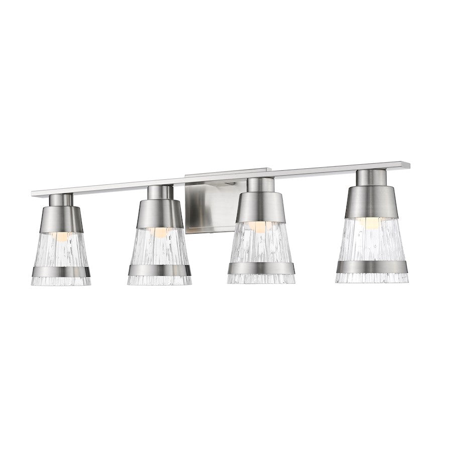 Z-Lite Ethos 4 Light Vanity, Brushed Nickel/Chiseled - 1923-4V-BN-LED