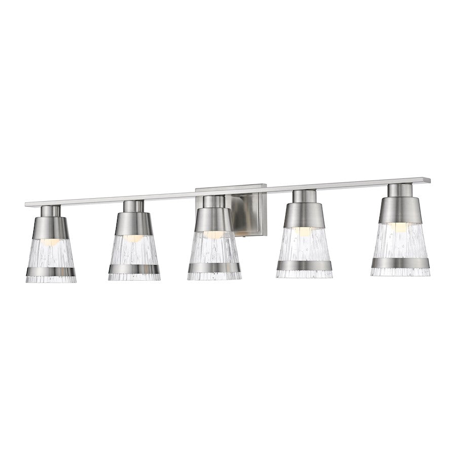 Z-Lite Ethos 5 Light Vanity, Brushed Nickel/Chiseled - 1923-5V-BN-LED