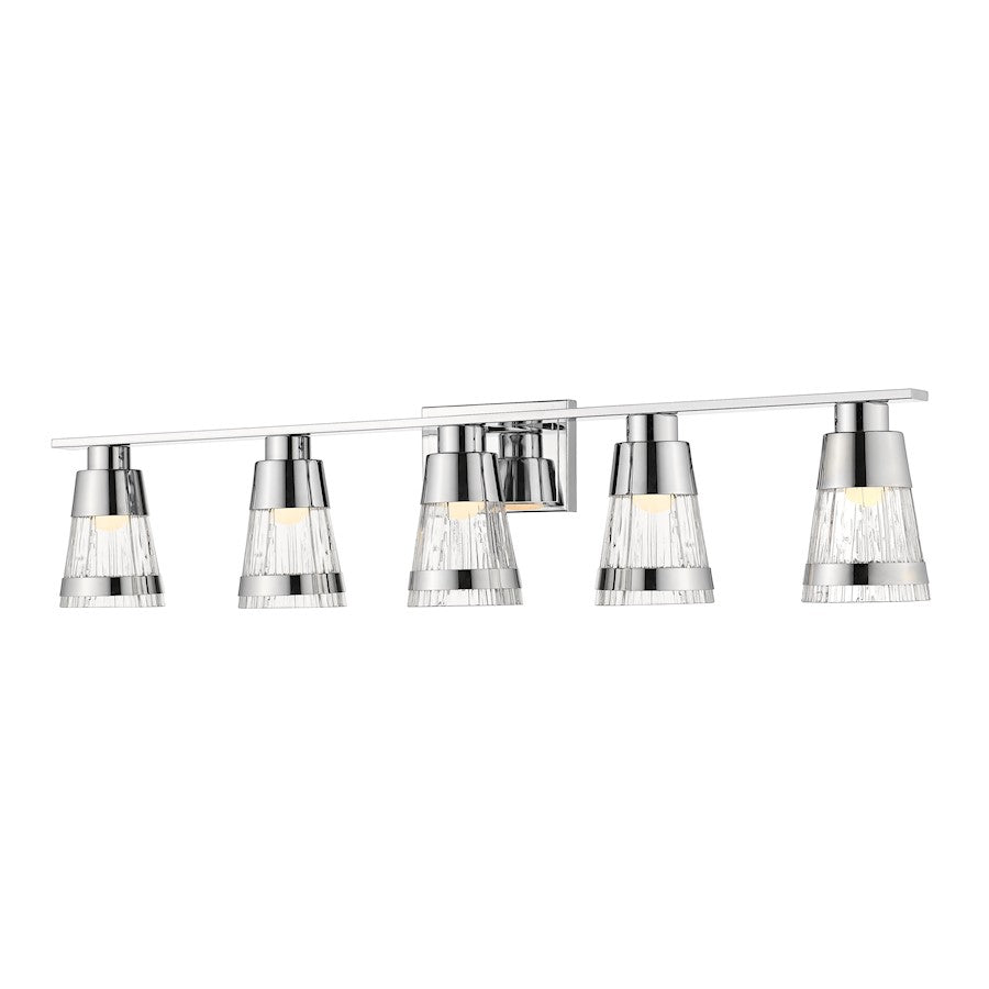Z-Lite Ethos 5 Light Vanity, Chrome/Chiseled - 1923-5V-CH-LED