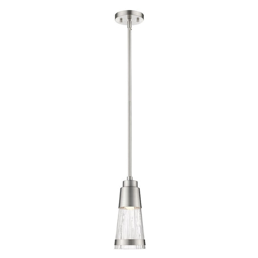 Z-Lite Ethos 1 Light Mini Pendant, Brushed Nickel/Chiseled - 1923MP-BN-LED