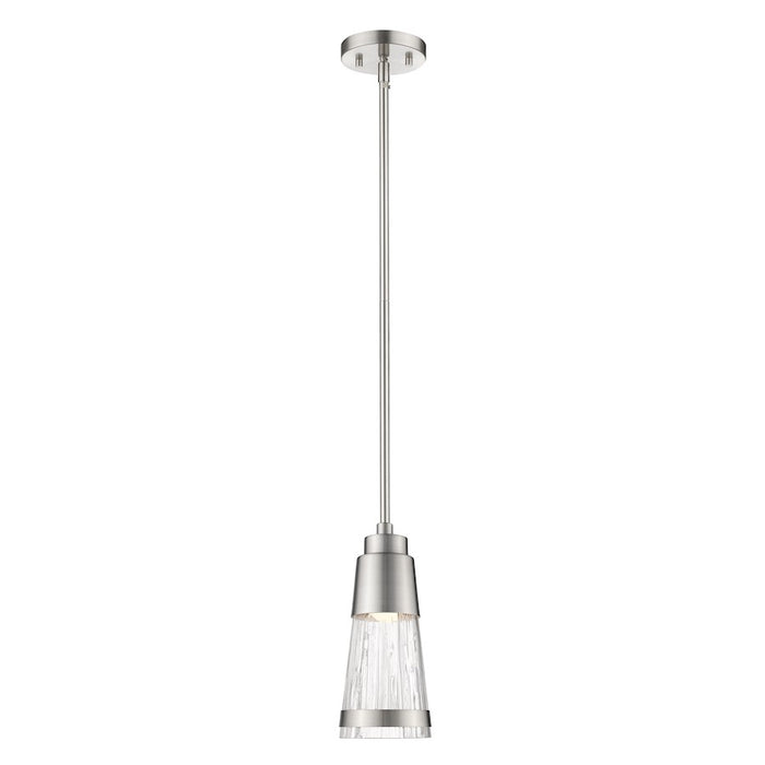 Z-Lite Ethos 1 Light Mini Pendant, Brushed Nickel/Chiseled - 1923MP-BN-LED