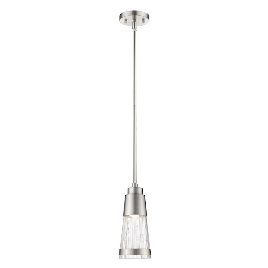 Z-Lite Ethos 1 Light Mini Pendant, Brushed Nickel/Chiseled - 1923MP-BN-LED