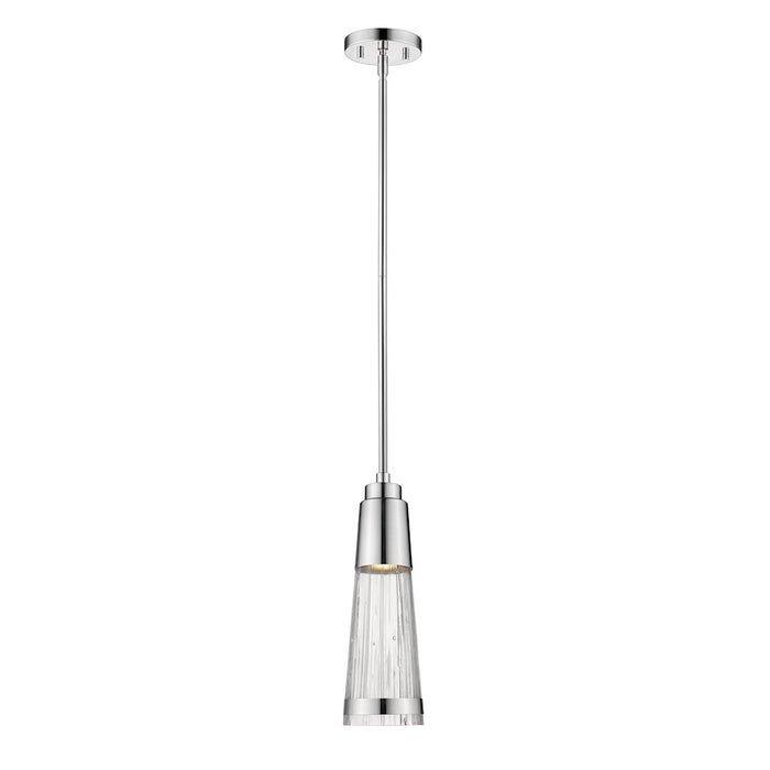 Z-Lite Ethos 1 Light Pendant, Chrome/Chiseled - 1923P-CH-LED