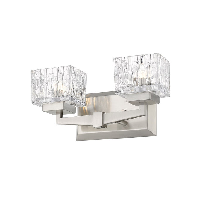 Z-Lite Rubicon 2 Light Vanity, Brushed Nickel/Clear