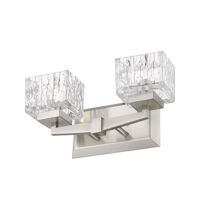 Z-Lite Rubicon 2 Light Vanity, Brushed Nickel/Clear