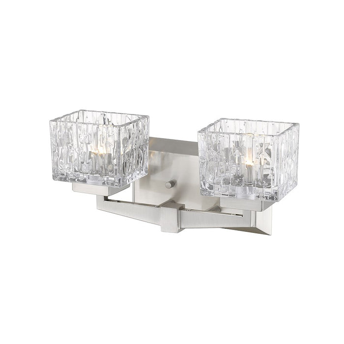 Z-Lite Rubicon 2 Light Vanity, Brushed Nickel/Clear