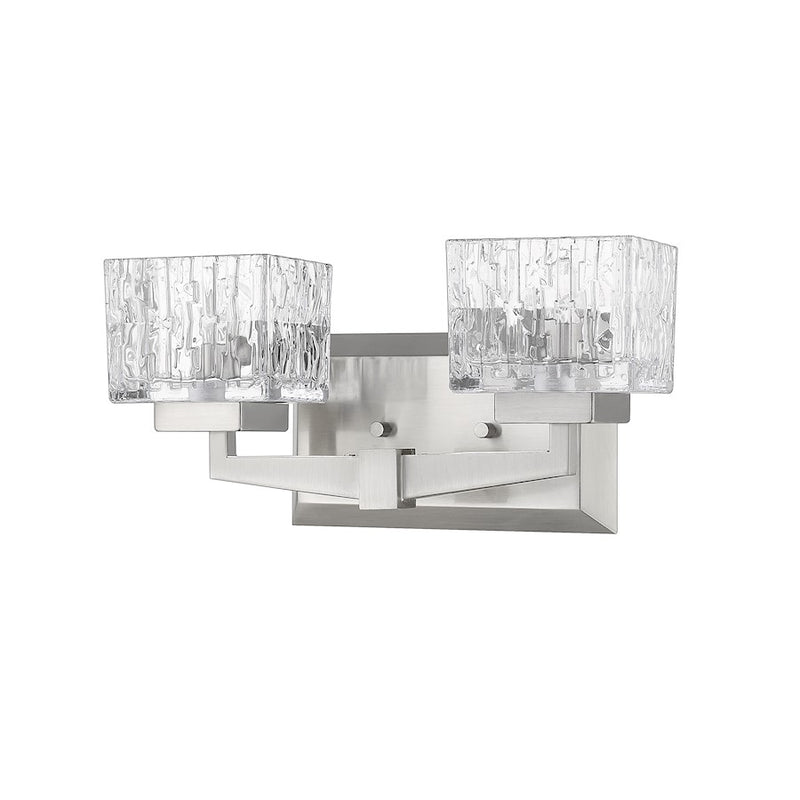 Z-Lite Rubicon 2 Light Vanity, Brushed Nickel/Clear