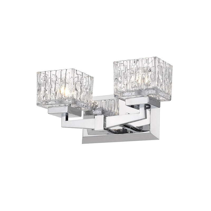 Z-Lite Rubicon 2 Light Vanity, Chrome/Clear
