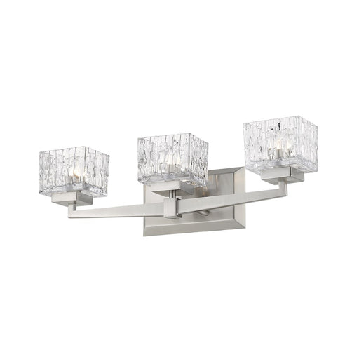 Z-Lite Rubicon 3 Light Vanity, Brushed Nickel/Clear