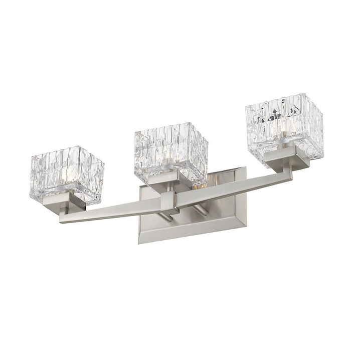 Z-Lite Rubicon 3 Light Vanity, Brushed Nickel/Clear