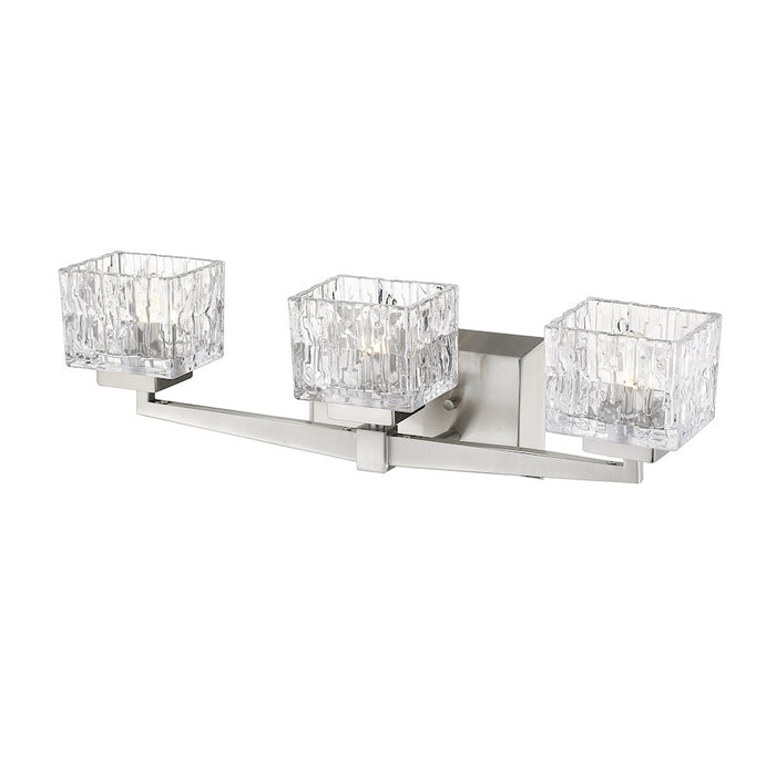 Z-Lite Rubicon 3 Light Vanity, Brushed Nickel/Clear