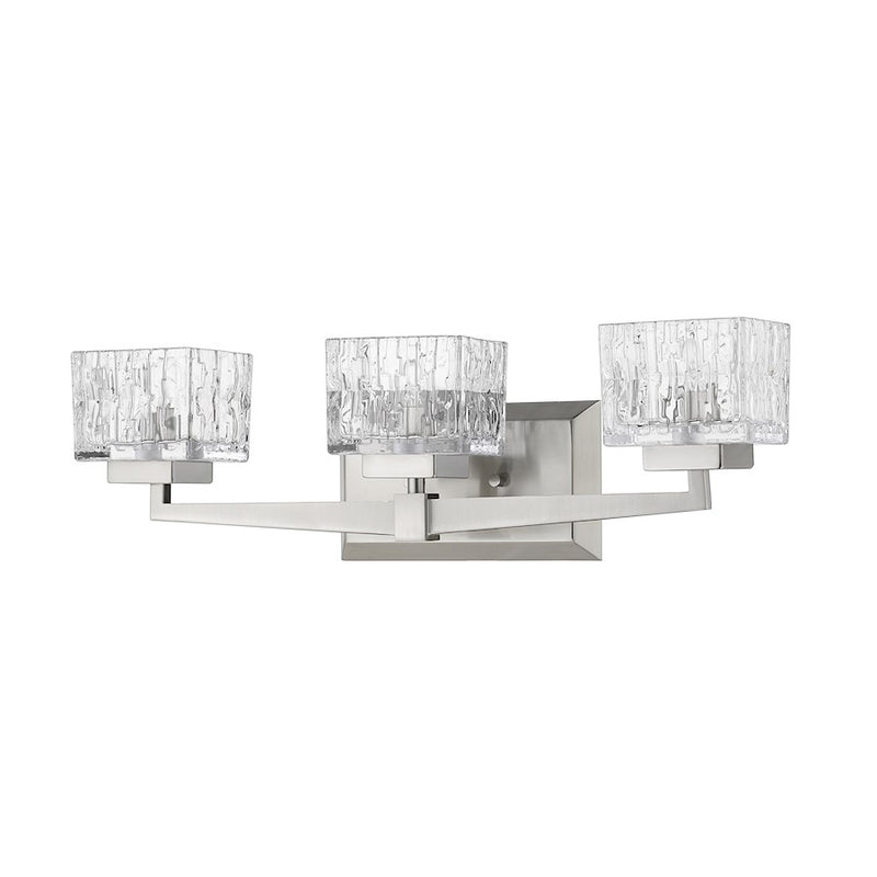 Z-Lite Rubicon 3 Light Vanity, Brushed Nickel/Clear