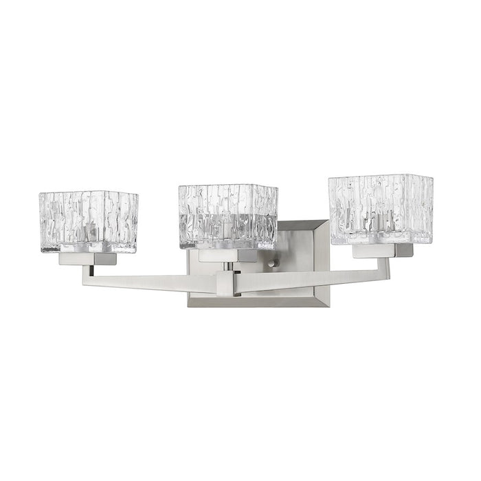 Z-Lite Rubicon 3 Light Vanity, Brushed Nickel/Clear