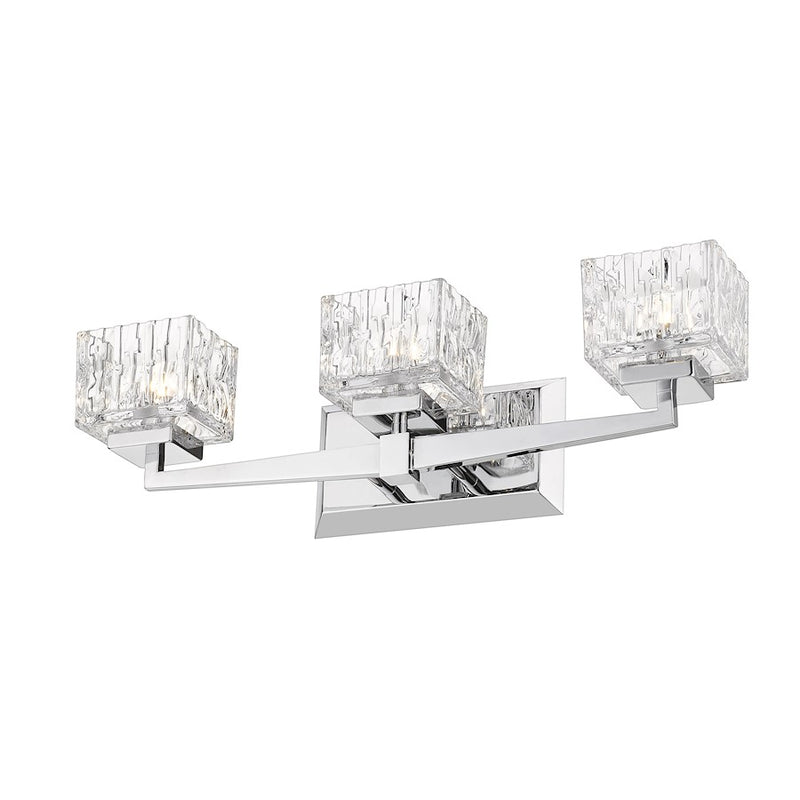 Z-Lite Rubicon 3 Light Vanity, Chrome/Clear