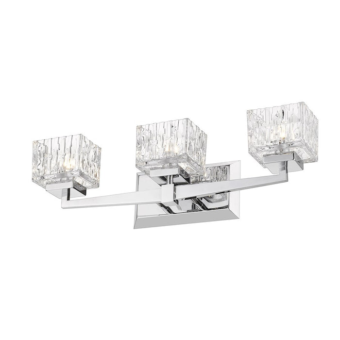 Z-Lite Rubicon 3 Light Vanity, Chrome/Clear