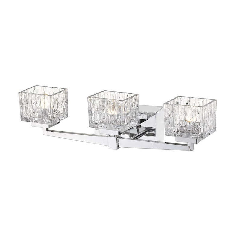 Z-Lite Rubicon 3 Light Vanity, Chrome/Clear