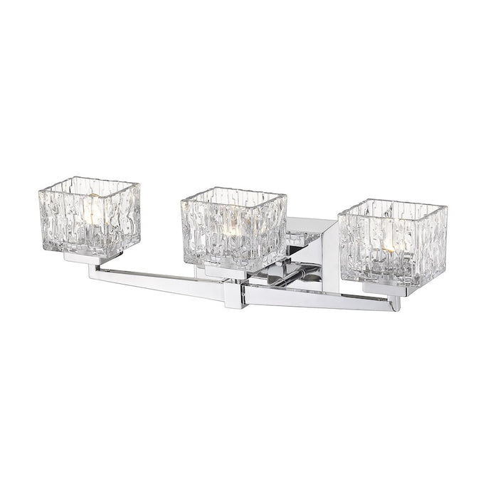 Z-Lite Rubicon 3 Light Vanity, Chrome/Clear
