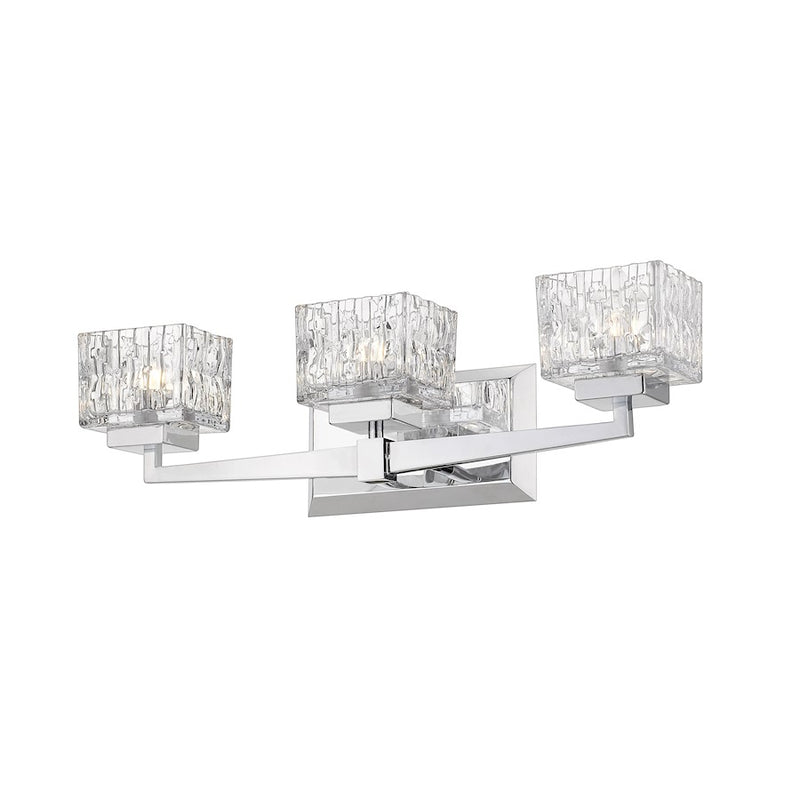 Z-Lite Rubicon 3 Light Vanity, Chrome/Clear