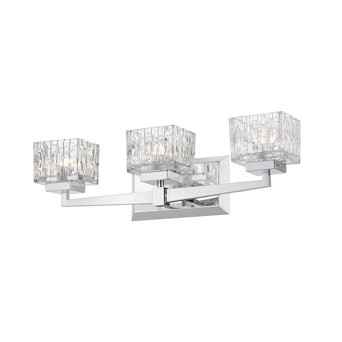 Z-Lite Rubicon 3 Light Vanity, Chrome/Clear