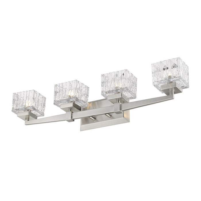 Z-Lite Rubicon 4 Light Vanity, Brushed Nickel/Clear