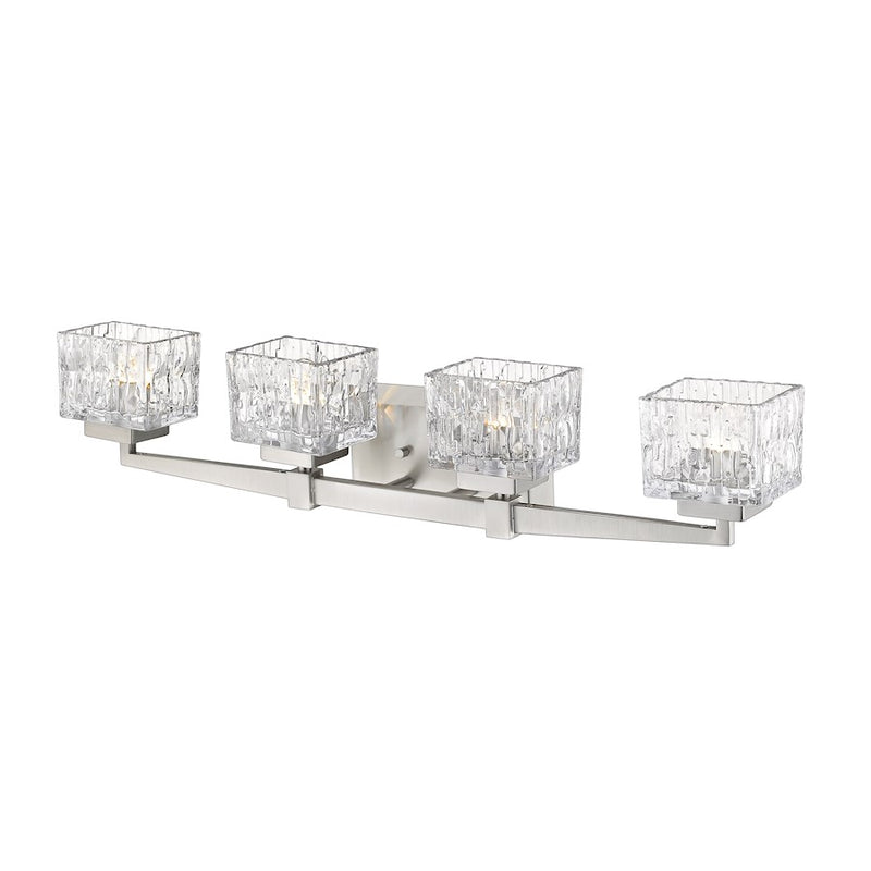 Z-Lite Rubicon 4 Light Vanity, Brushed Nickel/Clear