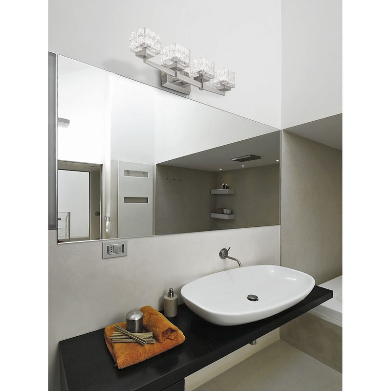 Z-Lite Rubicon 4 Light Vanity, Brushed Nickel/Clear