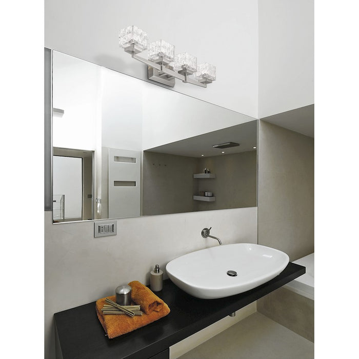 Z-Lite Rubicon 4 Light Vanity, Brushed Nickel/Clear