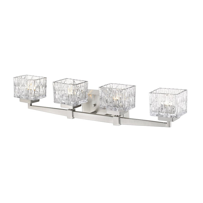 Z-Lite Rubicon 4 Light Vanity, Brushed Nickel/Clear